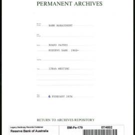 Bank Management - Reserve Bank of Australia Board Papers - 178th Meeting - 6 February 1976