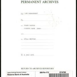 Bank Management - Reserve Bank of Australia Board Papers - 171st Meeting - 2 July 1975