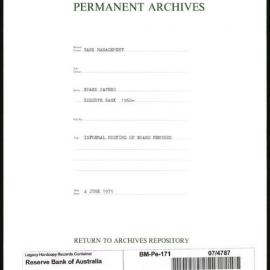 Bank Management - Reserve Bank of Australia Board Papers - Informal Meeting - 4 June 1975