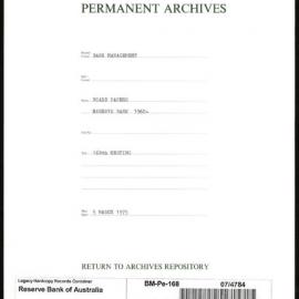 Bank Management - Reserve Bank of Australia Board Papers - 168th Meeting - 5 March 1975