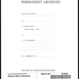 Bank Management - Reserve Bank of Australia Board Papers - 167th Meeting - 5 February 1975