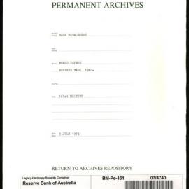 Bank Management - Reserve Bank of Australia Board Papers - 161st Meeting - 3 July 1974