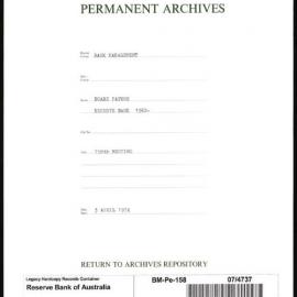Bank Management - Reserve Bank of Australia Board Papers - 158th Meeting - 3 April 1974
