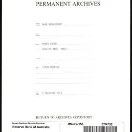 Bank Management - Reserve Bank of Australia Board Papers - 155th Meeting - 5 December 1973