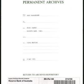 Bank Management - Reserve Bank of Australia Board Papers - 148th Meeting - 2 May 1973