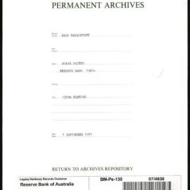 Bank Management - Reserve Bank of Australia Board Papers - 130th Meeting - 1 September 1971