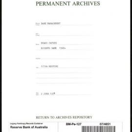 Bank Management - Reserve Bank of Australia Board Papers - 127th Meeting - 2 June 1971