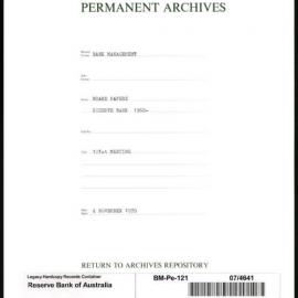Bank Management - Reserve Bank of Australia Board Papers - 121st Meeting - 4 November 1970