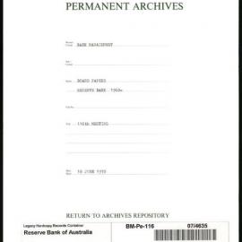 Bank Management - Reserve Bank of Australia Board Papers - 116th Meeting - 18 June 1970