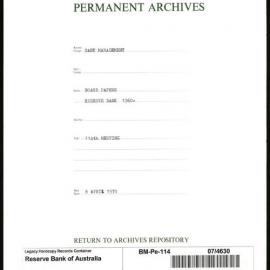 Bank Management - Reserve Bank of Australia Board Papers - 114th Meeting - 8 April 1970