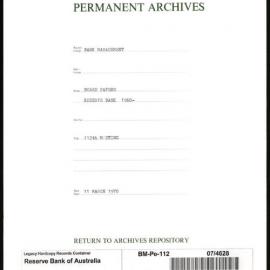 Bank Management - Reserve Bank of Australia Board Papers - 112th Meeting - 11 March 1970