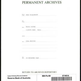 Bank Management - Reserve Bank of Australia Board Papers - 99th Meeting - 18 December 1968