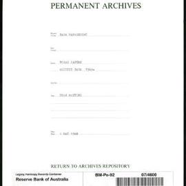 Bank Management - Reserve Bank of Australia Board Papers - 92nd Meeting - 1 May 1968
