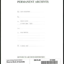 Bank Management - Reserve Bank of Australia Board Papers - 80th Meeting - 5 April 1967