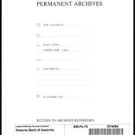 Bank Management - Reserve Bank of Australia Board Papers - 78th Meeting - 25 January 1967