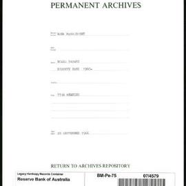 Bank Management - Reserve Bank of Australia Board Papers - 75th Meeting - 28 September 1966