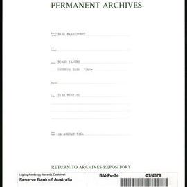 Bank Management - Reserve Bank of Australia Board Papers - 74th Meeting - 24 August 1966