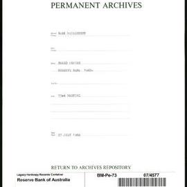 Bank Management - Reserve Bank of Australia Board Papers - 73rd Meeting - 27 July 1966