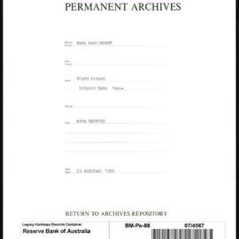 Bank Management - Reserve Bank of Australia Board Papers - 68th Meeting - 23 February 1966
