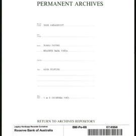 Bank Management - Reserve Bank of Australia Board Papers - 66th Meeting - 1 - 2 December 1965