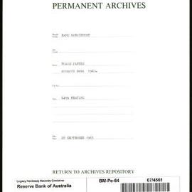 Bank Management - Reserve Bank of Australia Board Papers - 64th Meeting - 22 September 1965