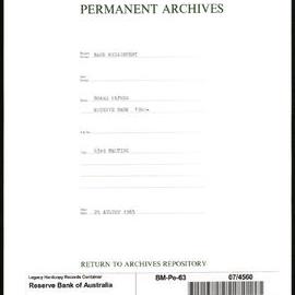Bank Management - Reserve Bank of Australia Board Papers - 63rd Meeting - 25 August 1965