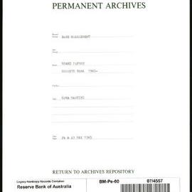 Bank Management - Reserve Bank of Australia Board Papers - 60th Meeting - 26 - 27 May 1965