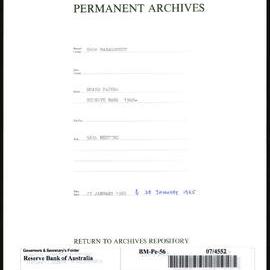 Bank Management - Reserve Bank of Australia Board Papers - 56th Meeting - 27 - 28 January 1965