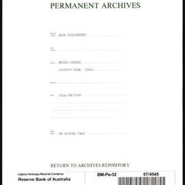 Bank Management - Reserve Bank of Australia Board Papers - 52nd Meeting - 26 August 1964