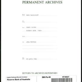 Bank Management - Reserve Bank of Australia Board Papers - 48th Meeting - 29 April 1964