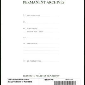 Bank Management - Reserve Bank of Australia Board Papers - 46th Meeting - 26 February 1964