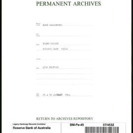 Bank Management - Reserve Bank of Australia Board Papers - 45th Meeting - 29 - 30 January 1964