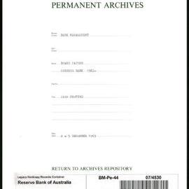 Bank Management - Reserve Bank of Australia Board Papers - 44th Meeting - 4 - 5 December 1963