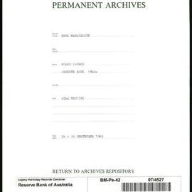 Bank Management - Reserve Bank of Australia Board Papers - 42nd Meeting - 25 - 26 September 1963