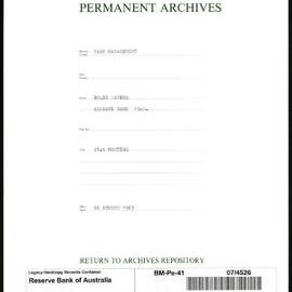 Bank Management - Reserve Bank of Australia Board Papers - 41st Meeting - 28 August 1963