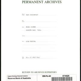Bank Management - Reserve Bank of Australia Board Papers - 40th Meeting - 24 - 25 July 1963
