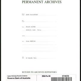 Bank Management - Reserve Bank of Australia Board Papers - 36th Meeting - 27 March 1963