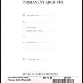 Bank Management - Reserve Bank of Australia Board Papers - 34th Meeting - 23 January 1963