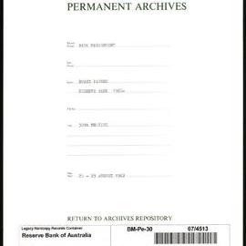 Bank Management - Reserve Bank of Australia Board Papers - 30th Meeting - 22 - 23 August 1962