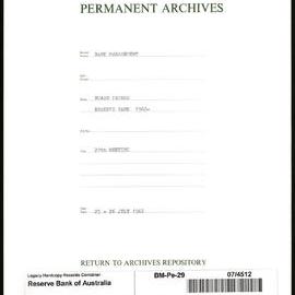 Bank Management - Reserve Bank of Australia Board Papers - 29th Meeting - 25 - 26 July 1962