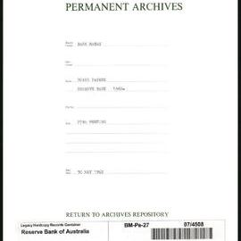 Bank Management - Reserve Bank of Australia Board Papers - 27th Meeting - 30 May 1962