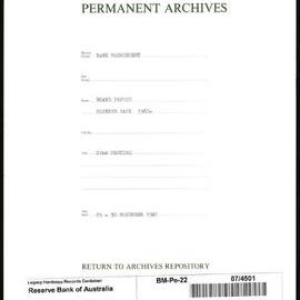 Bank Management - Reserve Bank of Australia Board Papers - 22nd Meeting - 29 - 30 November 1961