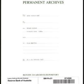 Bank Management - Reserve Bank of Australia Board Papers - 21st Meeting - 25 - 26 October 1961