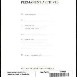 Bank Management - Reserve Bank of Australia Board Papers - 20th Meeting - 20 - 21 September 1961
