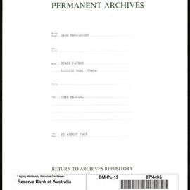 Bank Management - Reserve Bank of Australia Board Papers - 19th Meeting - 23 August 1961