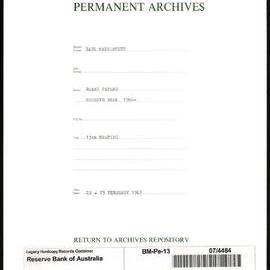 Bank Management - Reserve Bank of Australia Board Papers - 13th Meeting - 22 - 23 February 1961