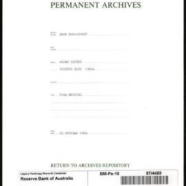 Bank Management - Reserve Bank of Australia Board Papers - 10th Meeting - 26 October 1960