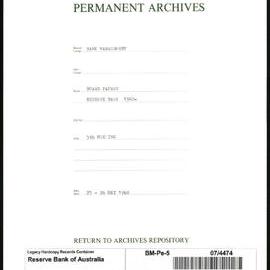 Bank Management - Reserve Bank of Australia Board Papers - 5th Meeting - 25 - 26 May 1960