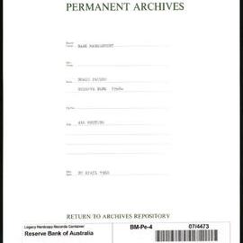 Bank Management - Reserve Bank of Australia Board Papers - 4th Meeting - 20 April 1960