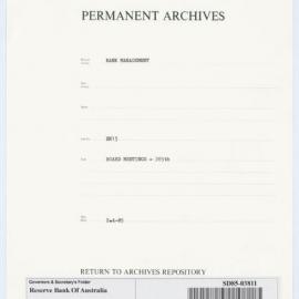 Bank Management - BM 13  Reserve Bank of Australia Board Papers - 285th Meeting - 2 April 1985